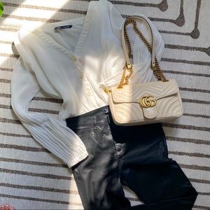 Zara White Flowy Blouse